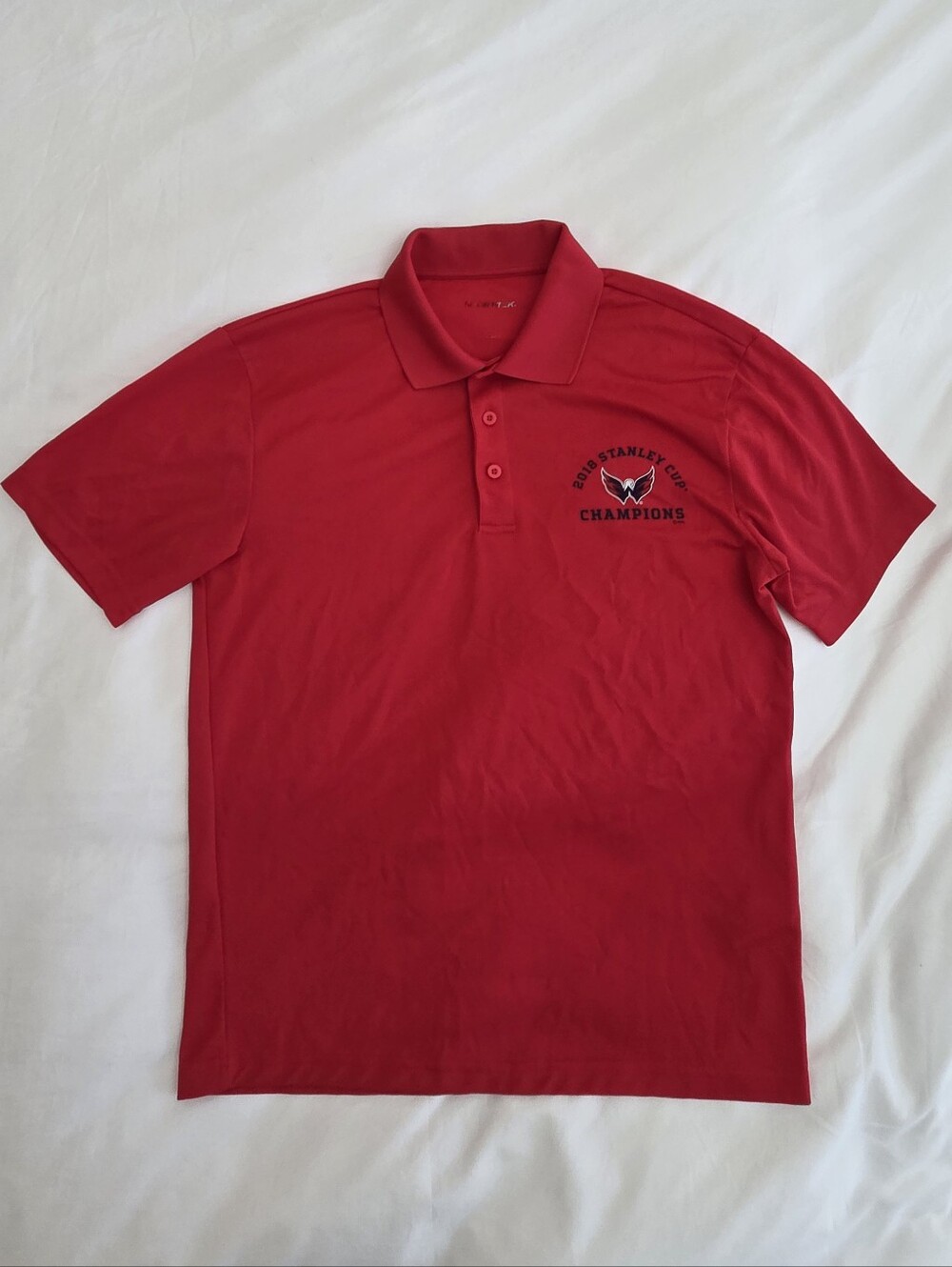 Washington Capitals 2018 Stanley Cup Champions Men's Red Golf Polo Shirt Size M